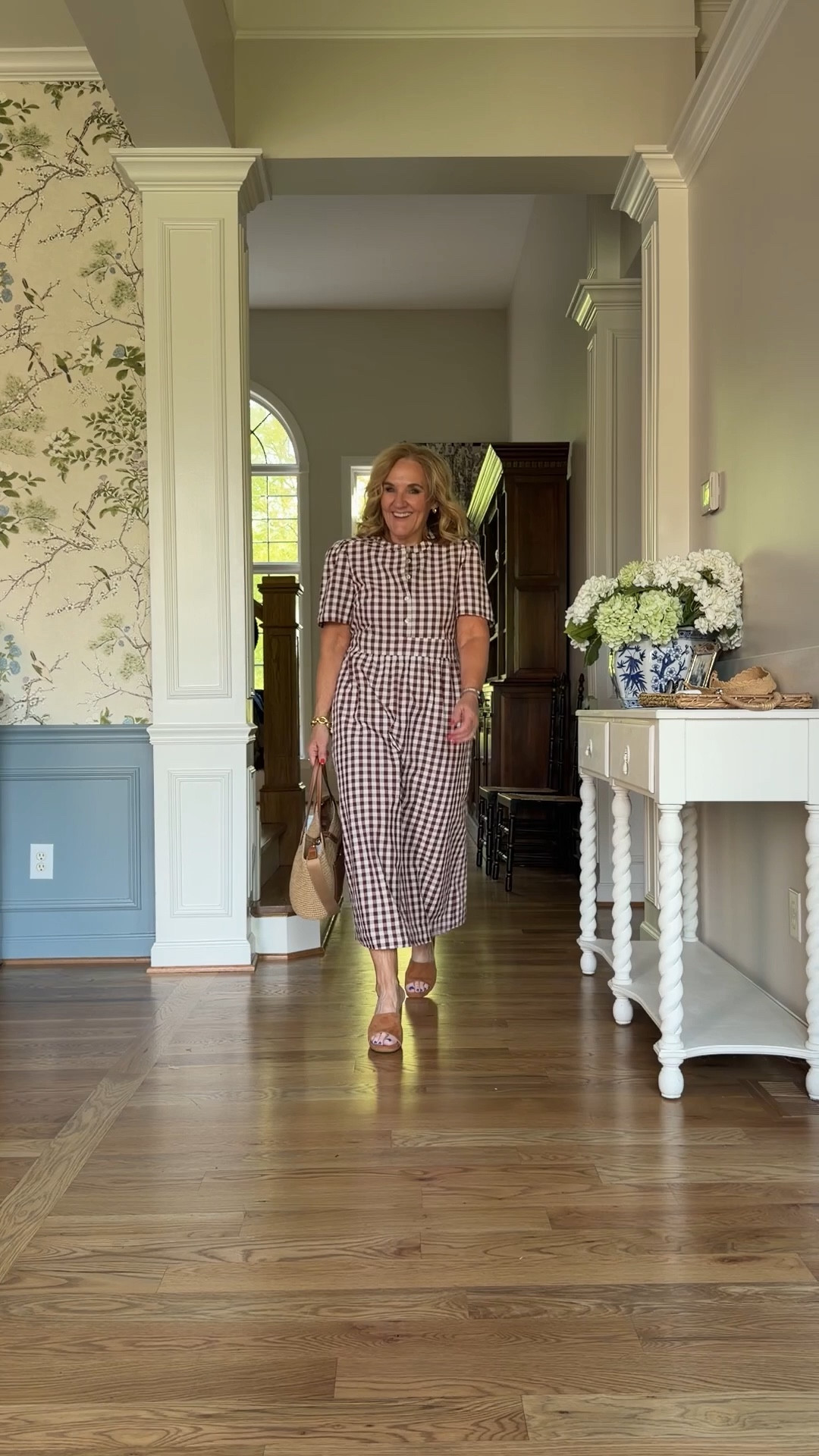 Wearing a 10 petite in this darling sophisticated gingham dress 
10% off my bag code NANETTE

#LTKOver40 #LTKPetite #LTKWorkwear