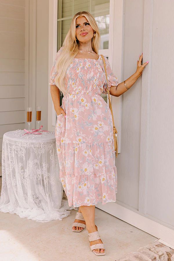 Blossoms Abound Smocked Midi Curves | Impressions Online Boutique