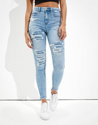 AE Forever Soft Patched Super High-Waisted Jegging | American Eagle Outfitters (US & CA)