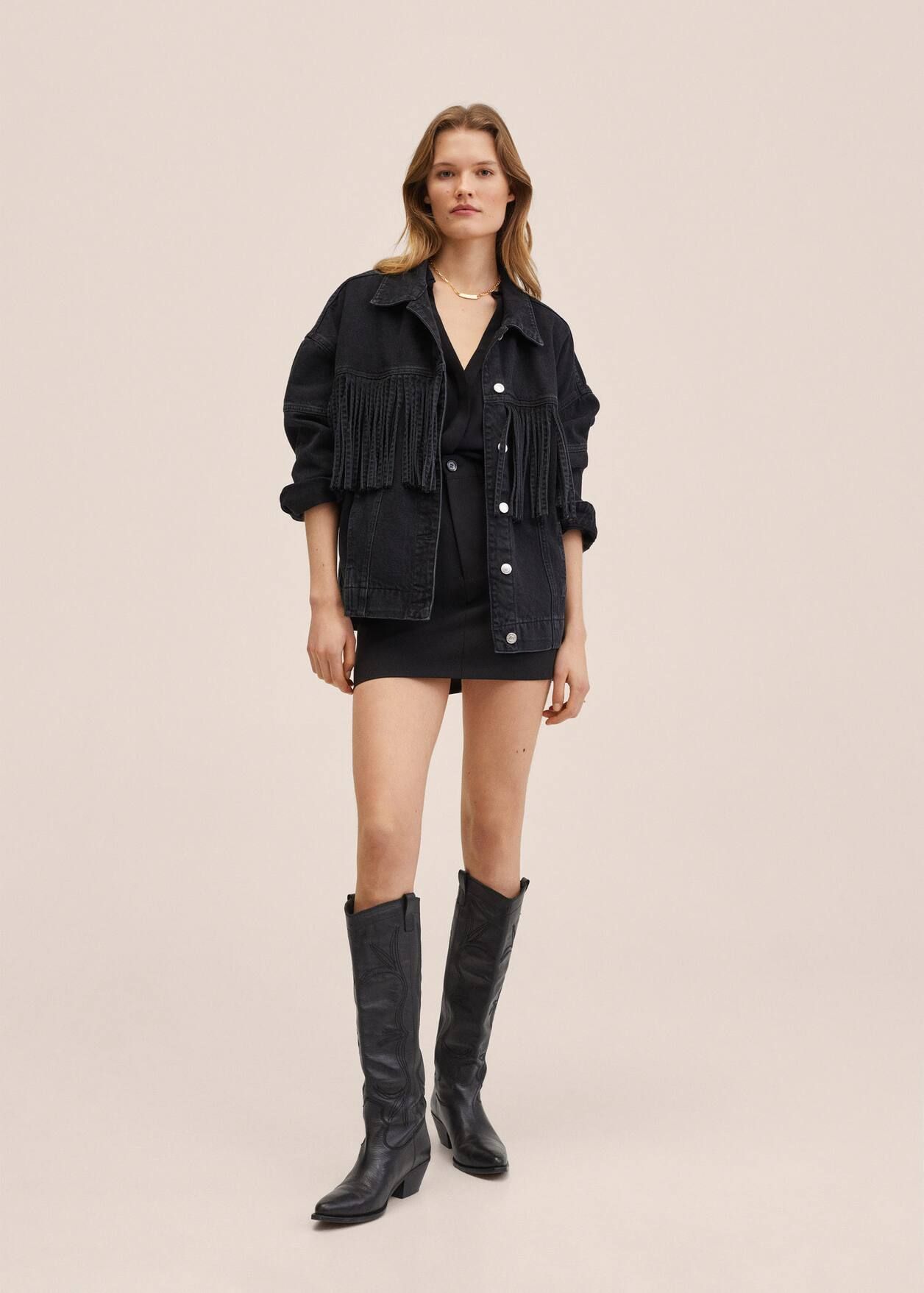 Fringed denim jacket | MANGO (US)