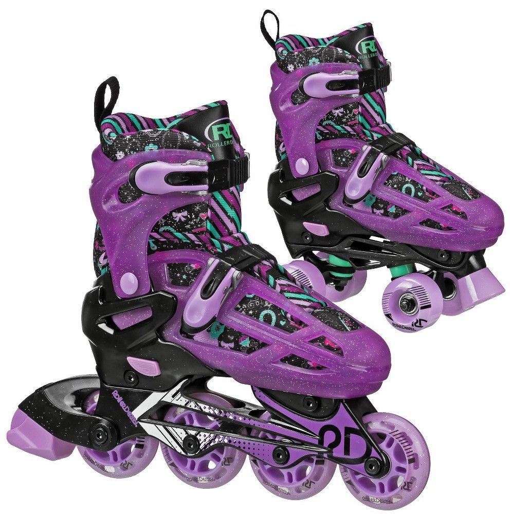 Roller Derby Lomond Kids' Adjustable Inline-Quad Combo Skates - Black (12-2) | Target