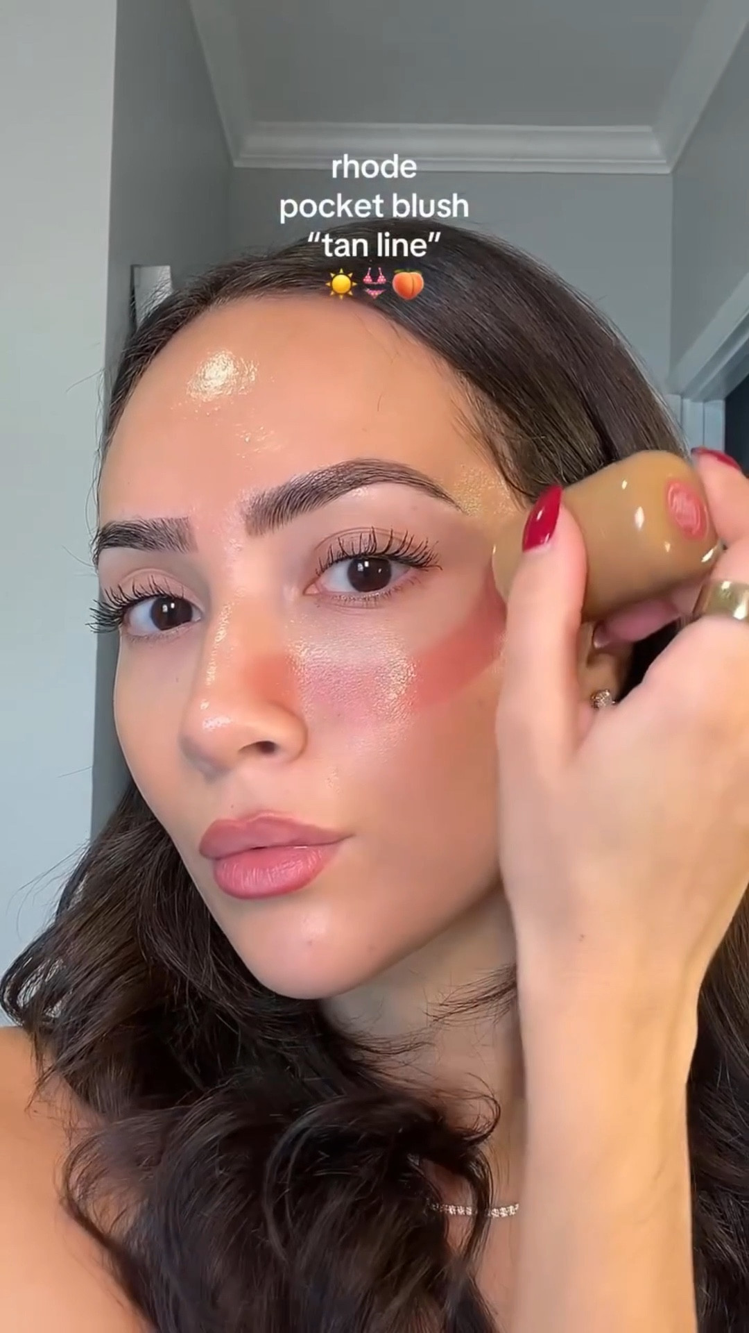 Comment your fav rhode pocket blush shade🤭 @rhode @haileybieber #makeup #makeuptutorial #rhodeskin #blush #glowymakeup