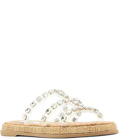 Steve Madden Pippen Clear Rhinestone Slide Sandals - 8 | Dillard's