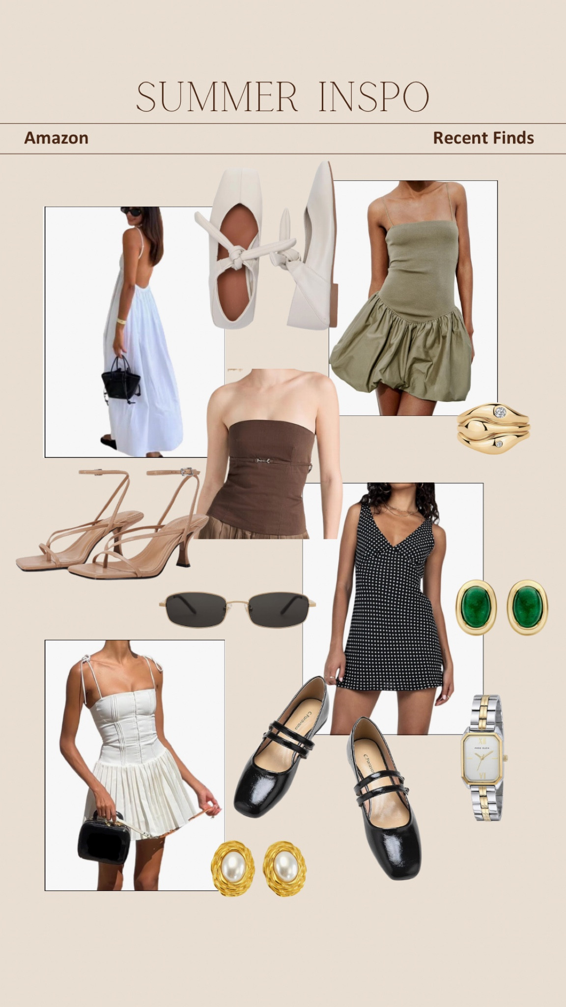 Summer Outfit, Neutral Outfit, Amazon Finds, Amazon Outfit, Amazon Dress, tortoise sunglasses, denim set, off shoulder bodysuit, black handbag, free people dress dupe, Celine sunglasses, pointed toe heels, black heels, mesh sandals, chunky gold earrings, summer accessories, mini dress,
Midi dress, green earrings, summer rings, summer earrings, summer watch, green mini dress, white mini dress 

#LTKShoeCrush #LTKSeasonal #LTKStyleTip