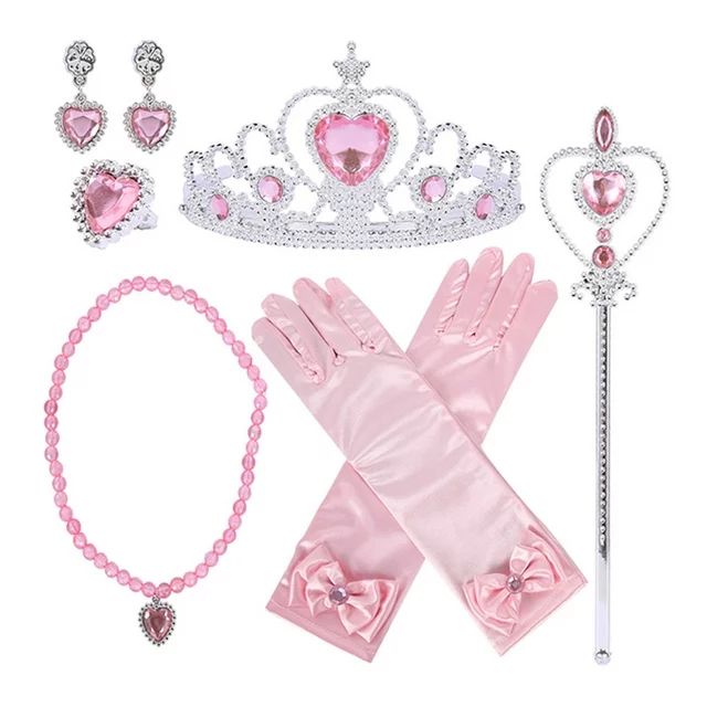 Willstar Elsa Princess Queen Wand Costume Accessories, with Tiara Crown (6 Pieces) | Walmart (US)