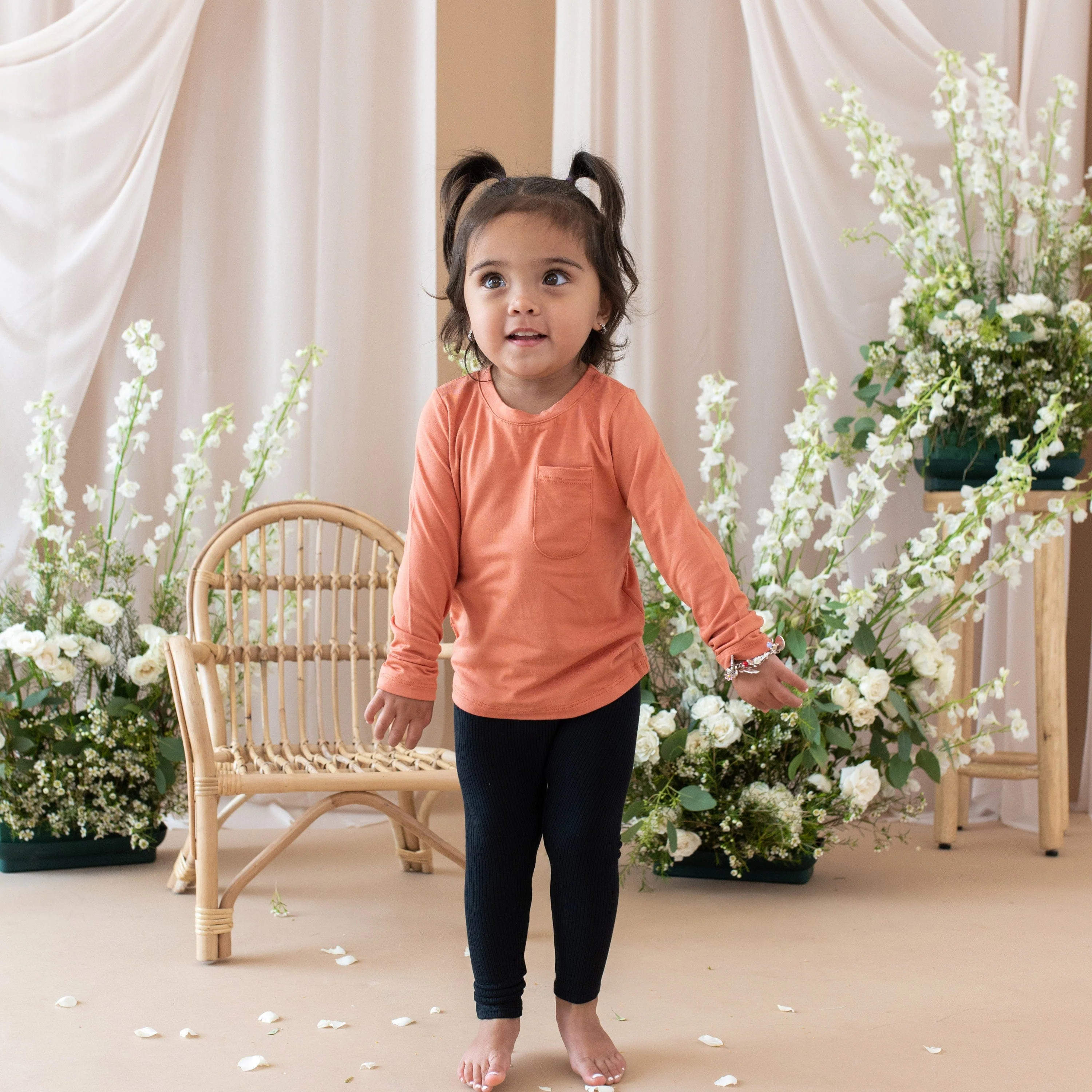 Ribbed Leggings in Midnight | Kyte BABY