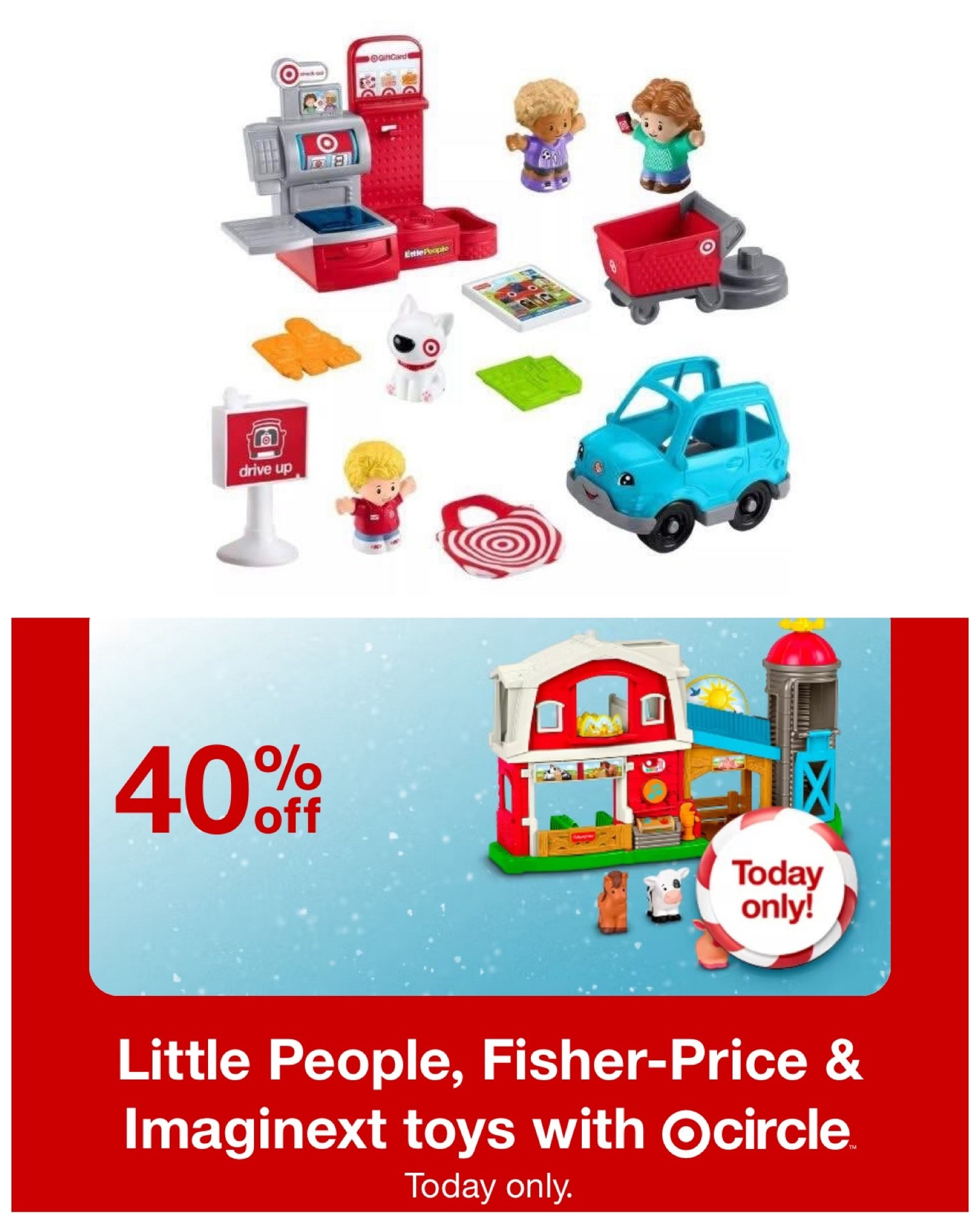Target’s Deal of the Day today is 40% off Little People, Fischer Price & Imaginext Toys! 🧸 There are so many excellent items to browse for kiddos - one of my favorites in the sale is the Target Little People 🎯 Playset that’s on sale for only $10.99 today! This is such an adorable set that I definitely would have grabbed for my own kiddos if it had been available when they were little! 🎁 

#LTKGiftGuide #LTKSaleAlert #LTKKids
