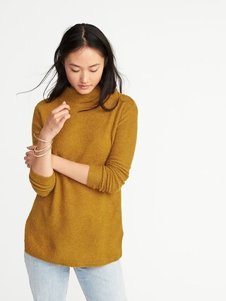 Old Navy Womens Mock-Neck BouclÃ© Sweater For Women Spicy Yellow Mustard Size L | Old Navy US