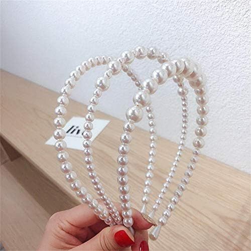 Aoxmas 3pcs White Faux Pearl Hairbands Bridal Hair Hoop Wedding Hair Accessories Pearl Headbands ... | Amazon (US)