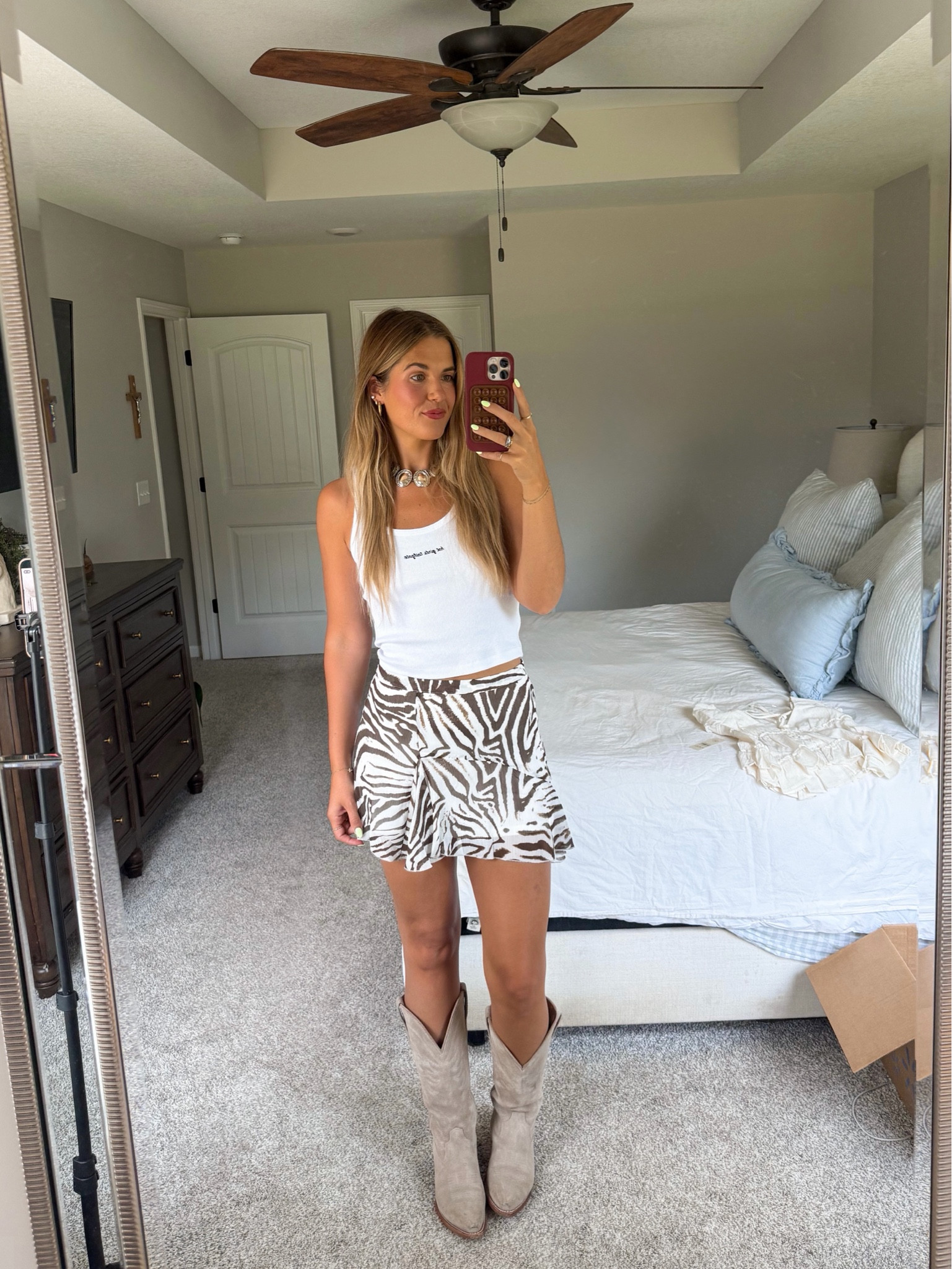 walmart!! size XS in skirt, XS in tank! size down half size in boots

#LTKgrwm #LTKootd #LTKSeasonal