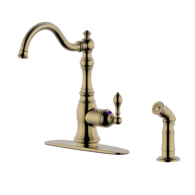 KF-6832-CS Derengge 8 Inch Single Handle Kitchen Faucet With Side Spray | Wayfair North America