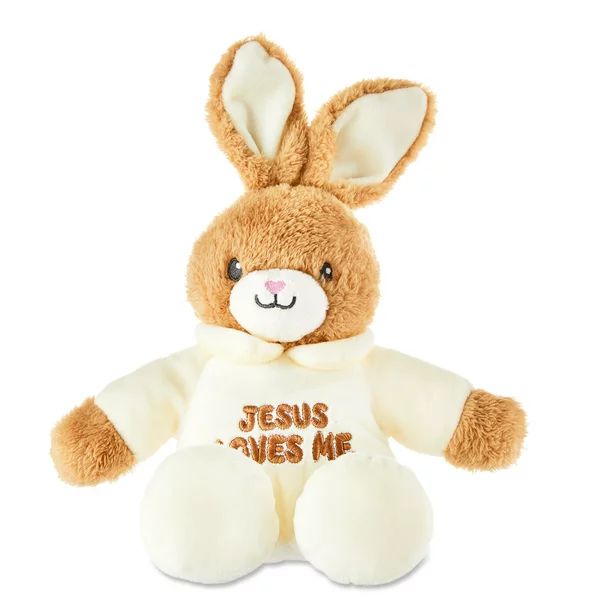 "Way to Celebrate! Easter Jesus Loves Me Animated Plush Toy, Tan Bunny" - Walmart.com | Walmart (US)