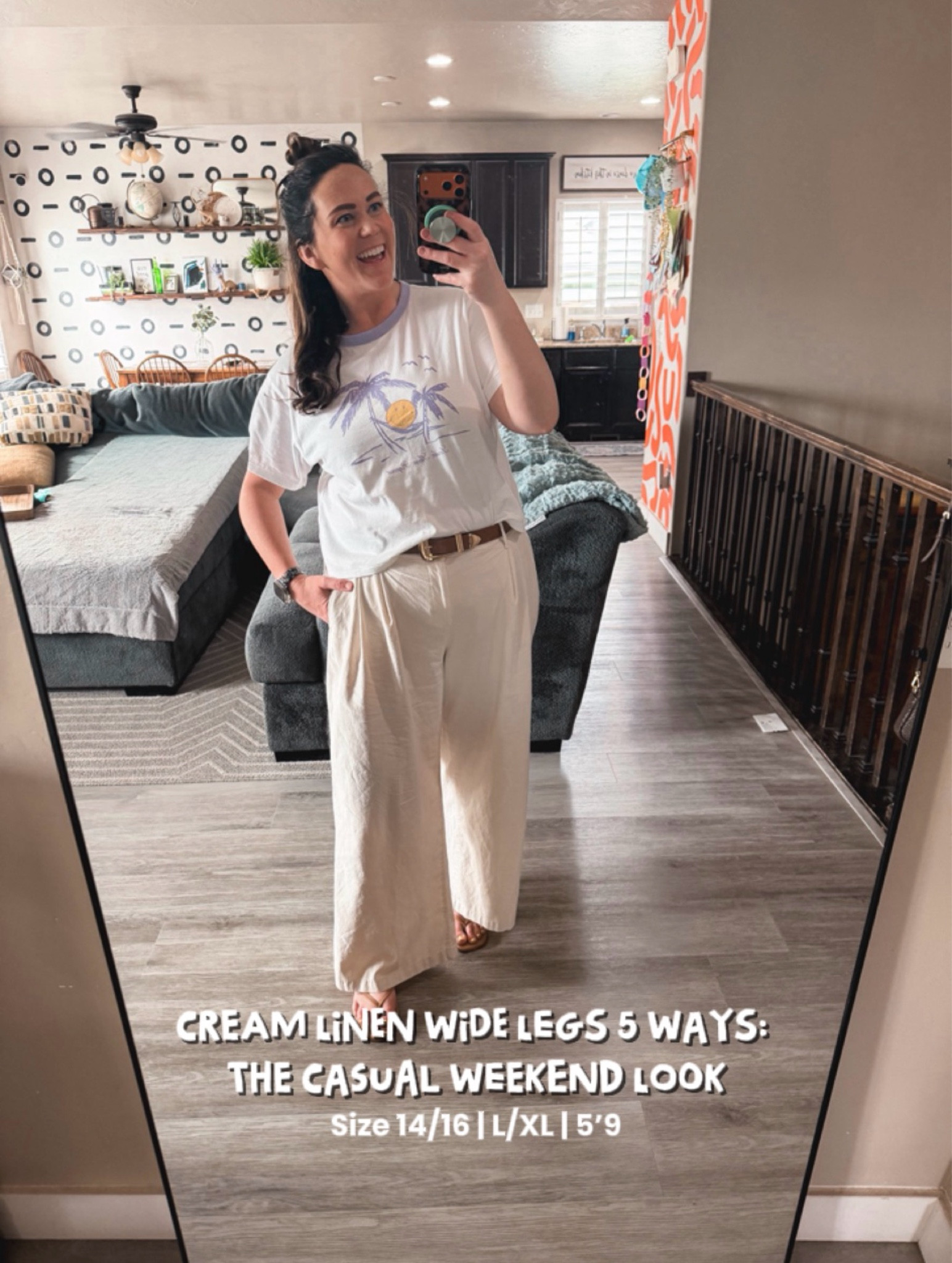 Proof you don’t need to try hard, graphic tee, a belt, and these linen pants and you’re DONE. 💃🏻 feeling like a cool mom. That’s all I gotta say! 

Shirt XL 
Pants 16 @American Eagle Outfitters 

Size 14/16 | L/XL | 5’9 | 38DD 

graphic tee outfit, casual weekend look, effortless summer look, weekend outfit idea, midsize fashion, wide leg linen pants, linen pants outfit, spring outfit ideas, outfit inspo, wide leg pants

#LTKWorkwear #LTKTall #LTKMidsize