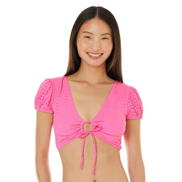 Celebrity Pink Junior's Swim Puff Sleeve Bikini Top | Walmart (US)