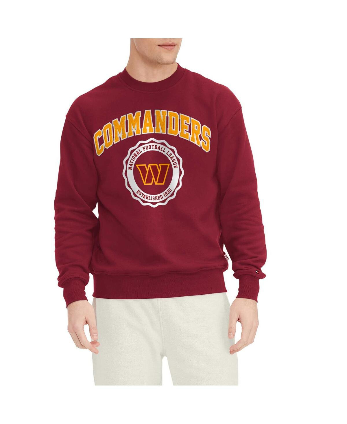 Men's Tommy Hilfiger Burgundy Washington Commanders Ronald Crew Sweatshirt - Burgundy | Macy's