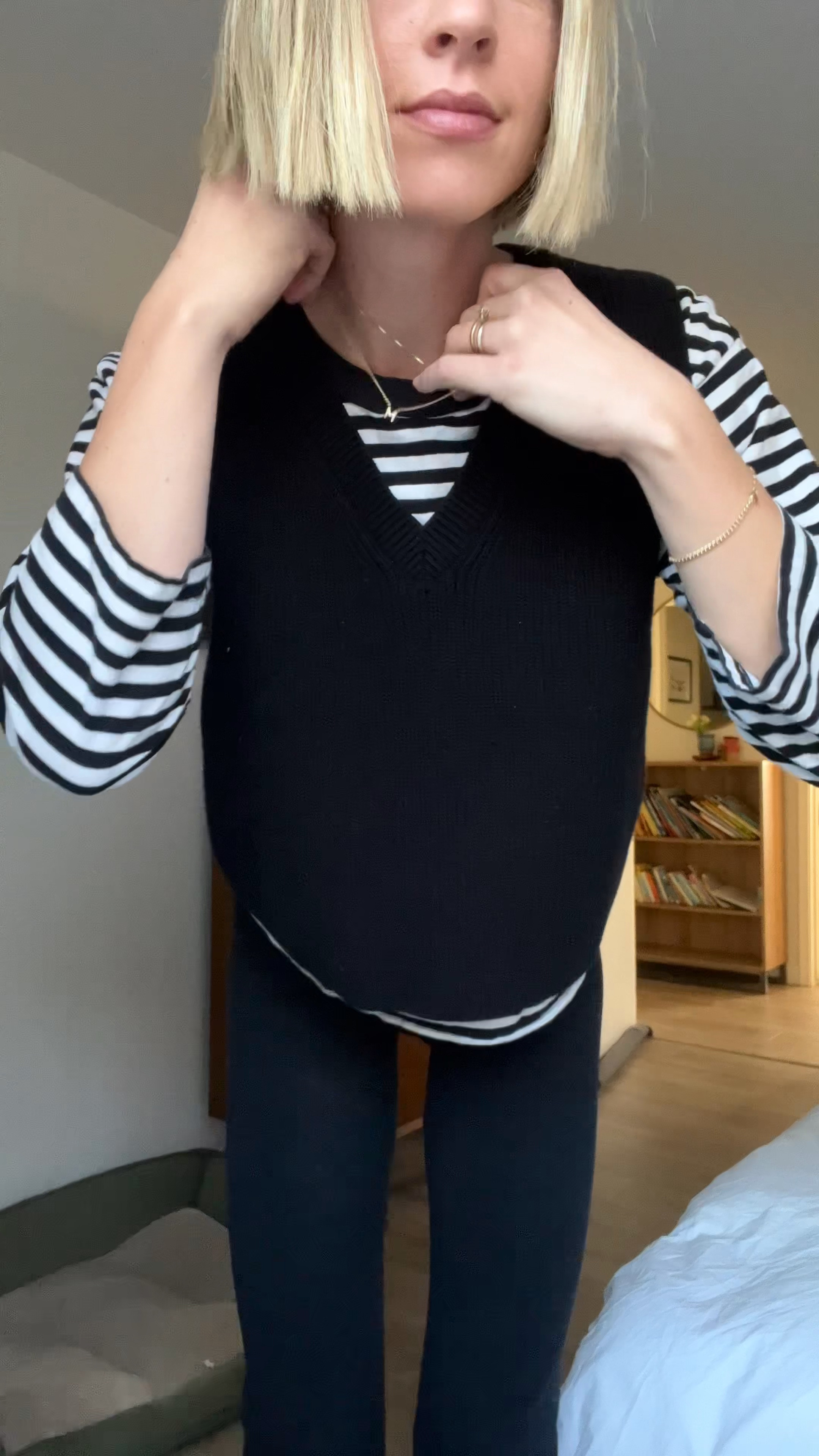 Cozy work from home outfit 🖤🤍🖤