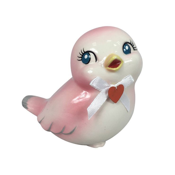 3.25" Ceramic Looking Up Valentine's Day Love Bird Pink - Spritz™ | Target