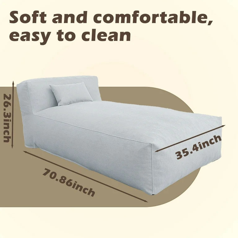 1.8M Outdoor Oflin Patio Chaise Lounger - Foam Filled Daybeds (Light Gray) | Walmart (US)