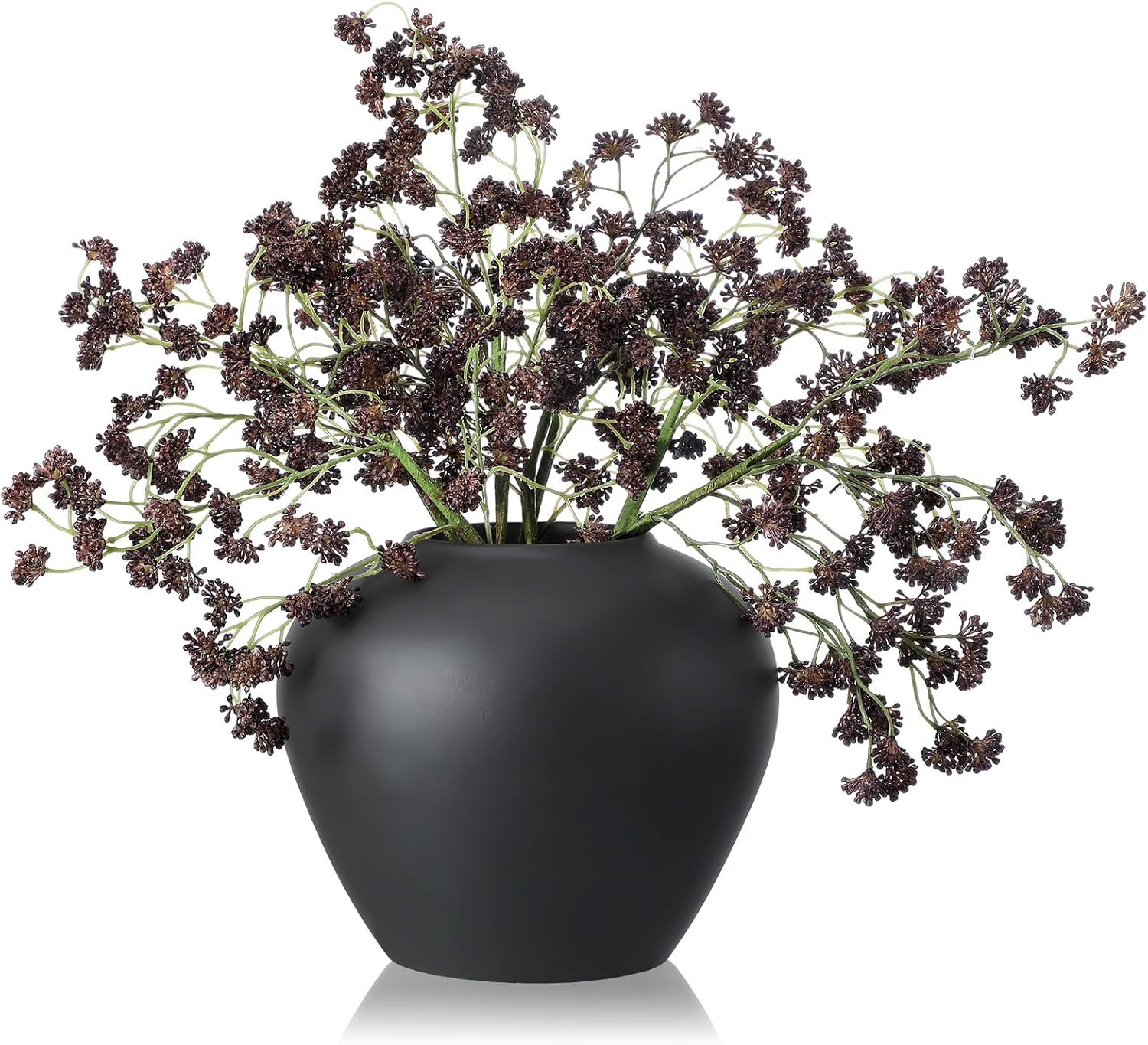 3 Pcs Plum Fall Faux Berry Stems for Vase Realistic, Artificial Sedum Branches Picks Spray for DIY Holiday Farmhouse Home Mantel Harvest Decorations (16 Inch) | Amazon (US)