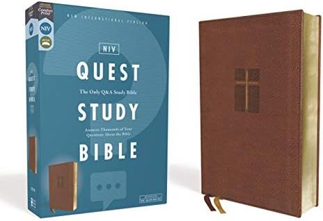 NIV, Quest Study Bible, Leathersoft, Brown, Comfort Print: The Only Q and A Study Bible | Amazon (US)