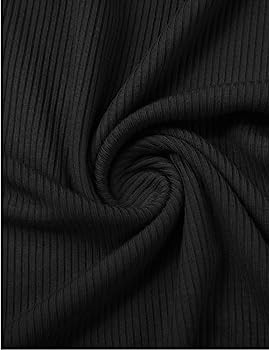 POPZONE Women's Lettuce Trim Mock Neck Long Sleeve Slim Fit Ribbed Knit Tee Shirt Tops | Amazon (US)