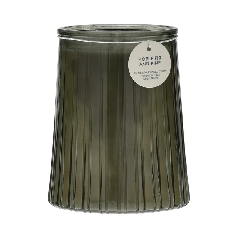 Better Homes & Gardens Noble Fir & Pine Scented 1-Wick 16.1oz Ribbed Jar Candle - Walmart.com | Walmart (US)