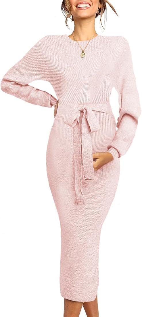 Putysenxi Maternity Nursing Dress Sweater Dress for Women Bridal Baby Shower Party Bodycon Photos... | Amazon (US)