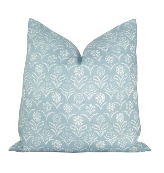 Pillow cover Paradeiza Sky Blue geometric floral Spark | Etsy | Etsy (US)