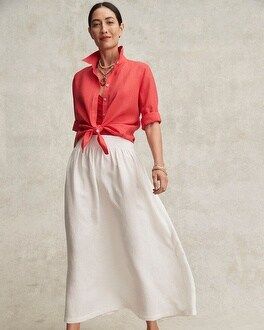 Linen A-line Midi Skirt | Chico's