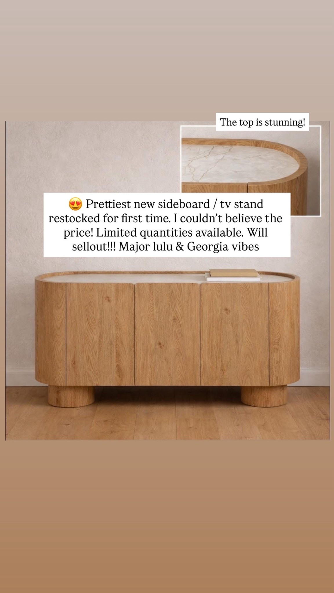 😍 Prettiest new sideboard / tv stand restocked for first time. I couldn’t believe the price! Limited quantities available. Will sellout!!! Major lulu & Georgia vibes

#LTKHome #LTKSaleAlert