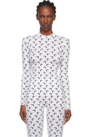 White Recycled Moon Jersey Second Skin Highneck Top | SSENSE