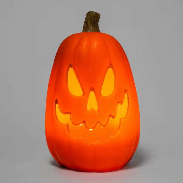 16" Light Up Pumpkin 6 Teeth Orange Halloween Decorative Prop - Hyde & EEK! Boutique͐... | Target