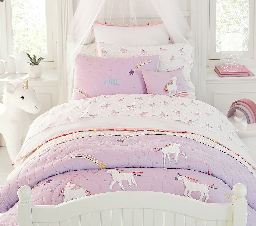 Unicorn Rainbow Organic Sheet Set & Pillowcases | Pottery Barn Kids