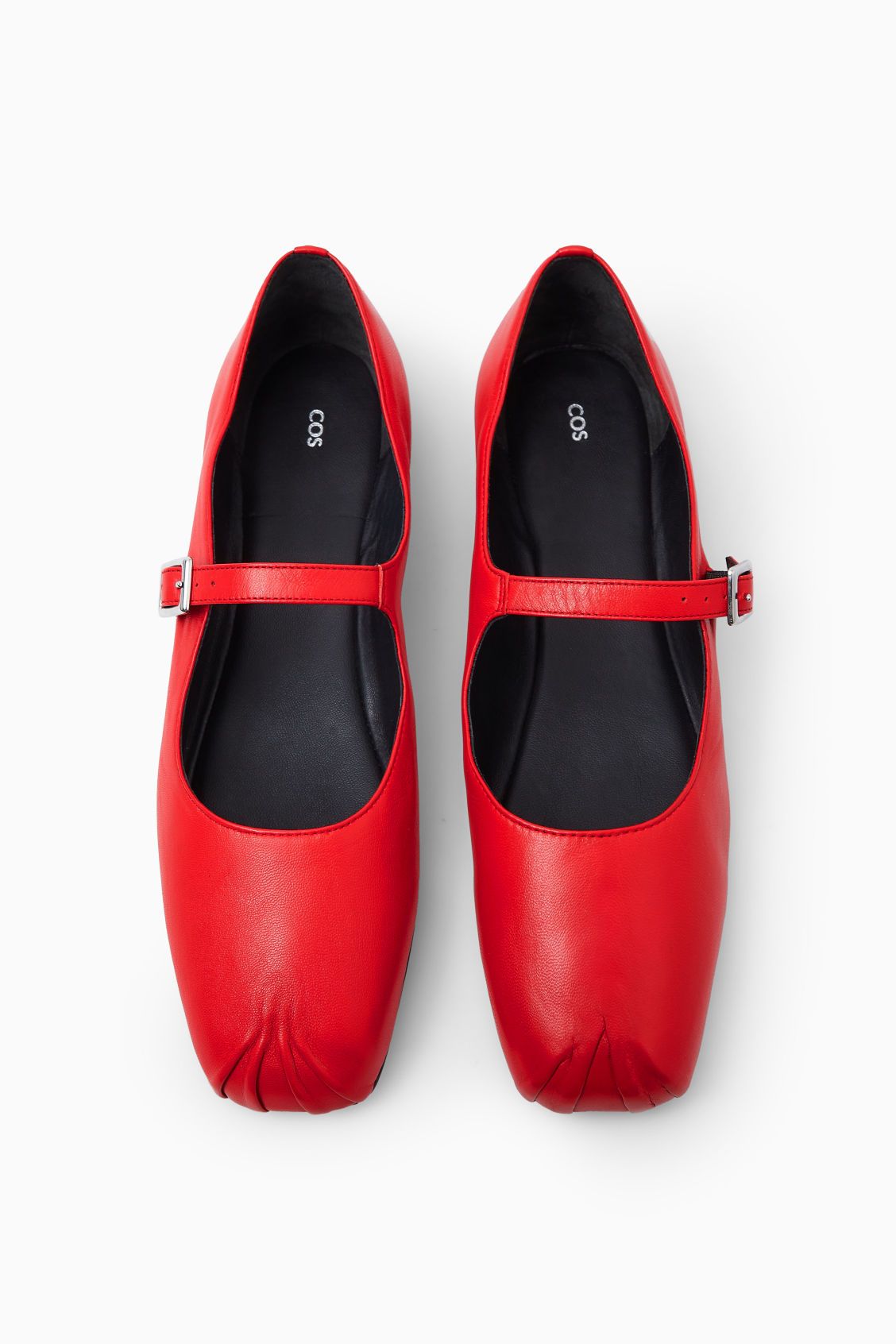 PLEATED LEATHER MARY-JANE BALLET FLATS | COS (US)