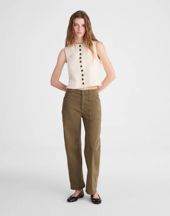 Button-Front Shell Top in 100% Linen | Madewell