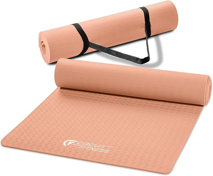 Circuit Fitness by Marcy Non-Slip Multi-Purpose Exercise Yoga Mats with Carrying Strap Multi-Thic... | Amazon (US)
