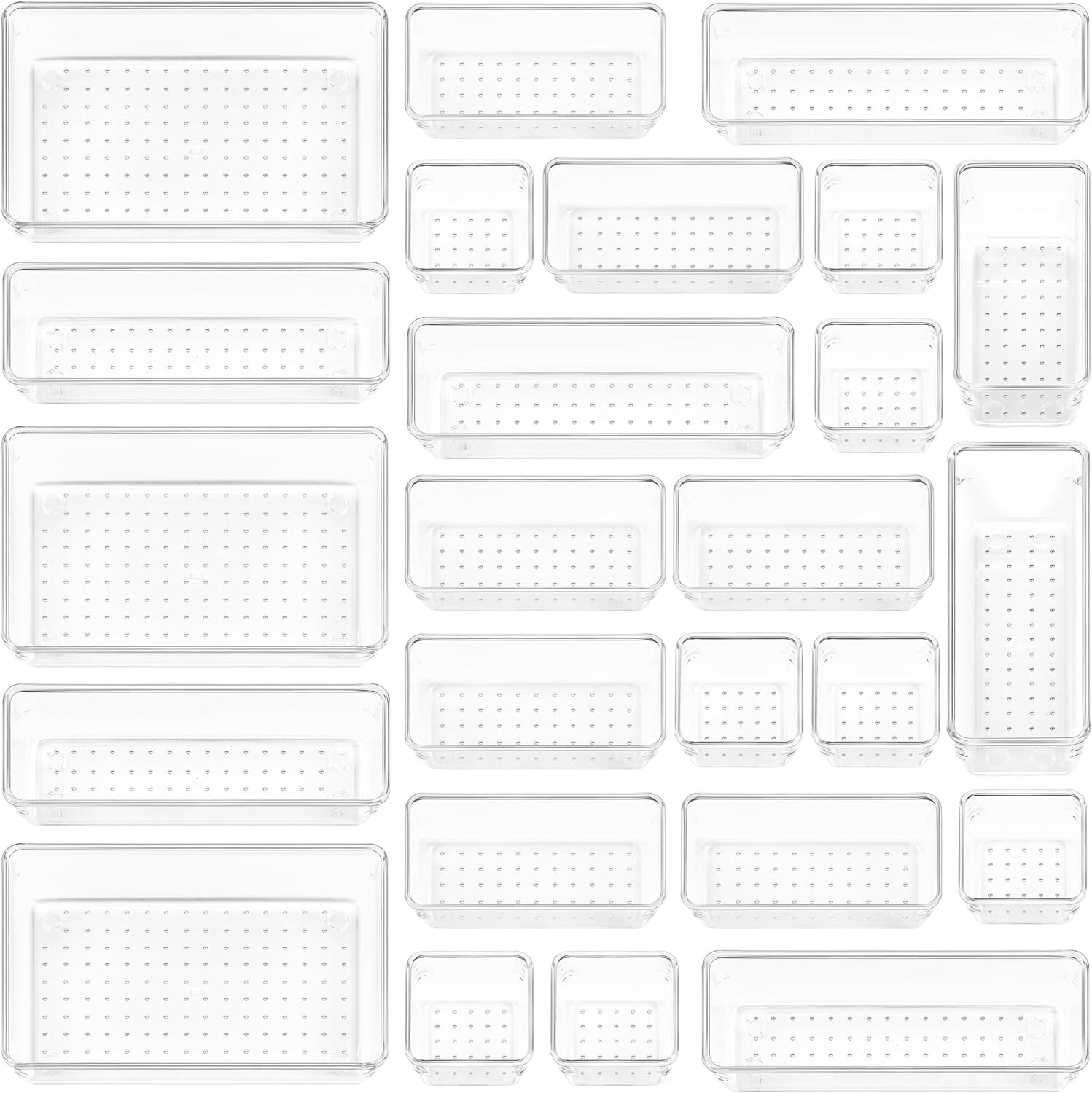 Vtopmart 25 PCS Plastic Clear Drawer Organizer, Acrylic Desk Drawer organizers, Organization and ... | Amazon (CA)