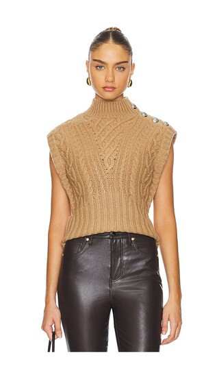 Veronica Beard Holton Knit Vest in Beige. - size XS | Revolve Clothing (Global)