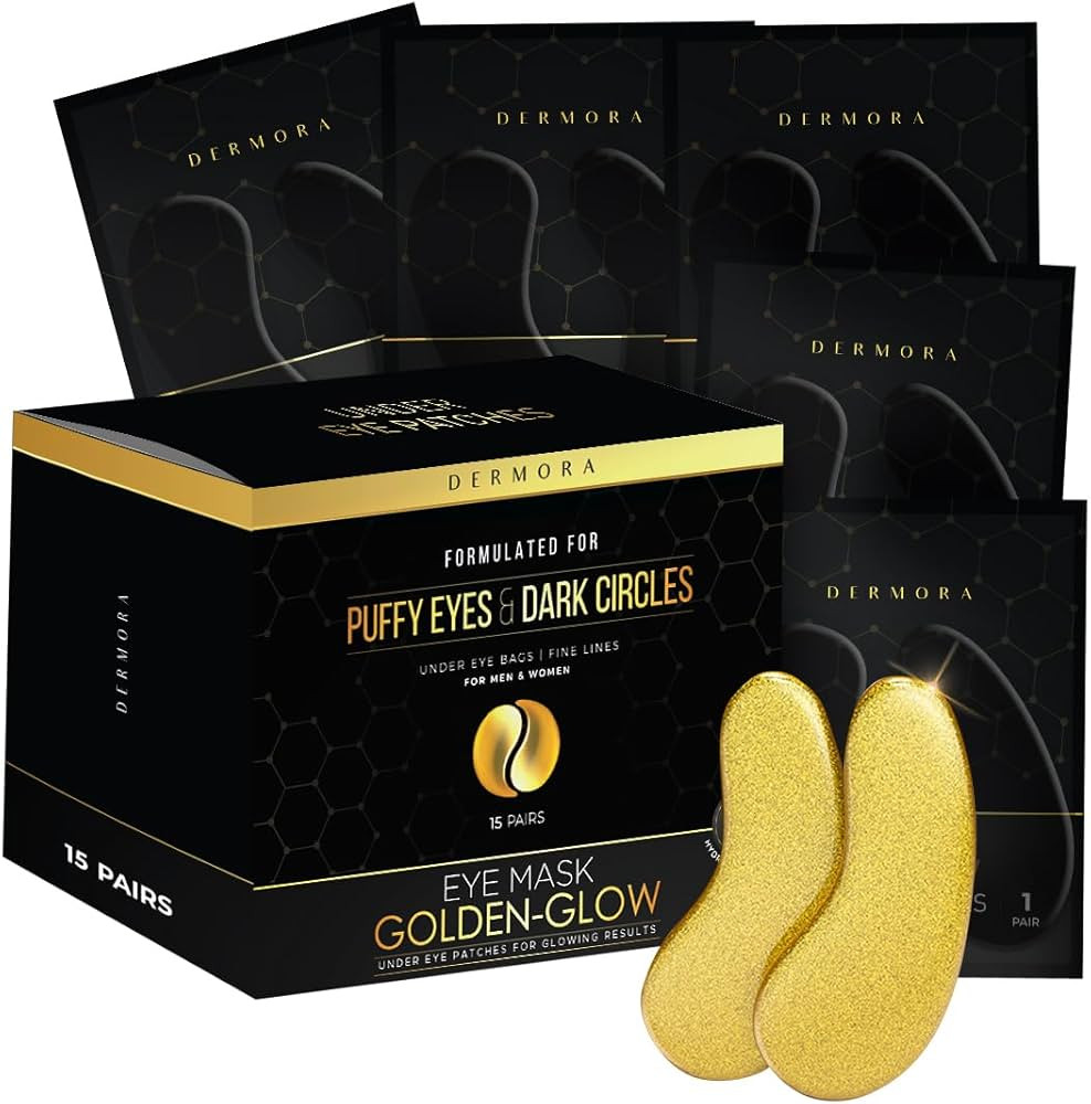 Golden Glow Under Eye Patches (15 Pairs Eye Gels) - Rejuvenating Treatment for Dark Circles, Puff... | Amazon (US)