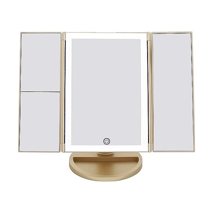 Beautyworks Backlit Vanity Mirror with Lights and Magnification, LED Mirror, Touch-Screen Light C... | Amazon (US)