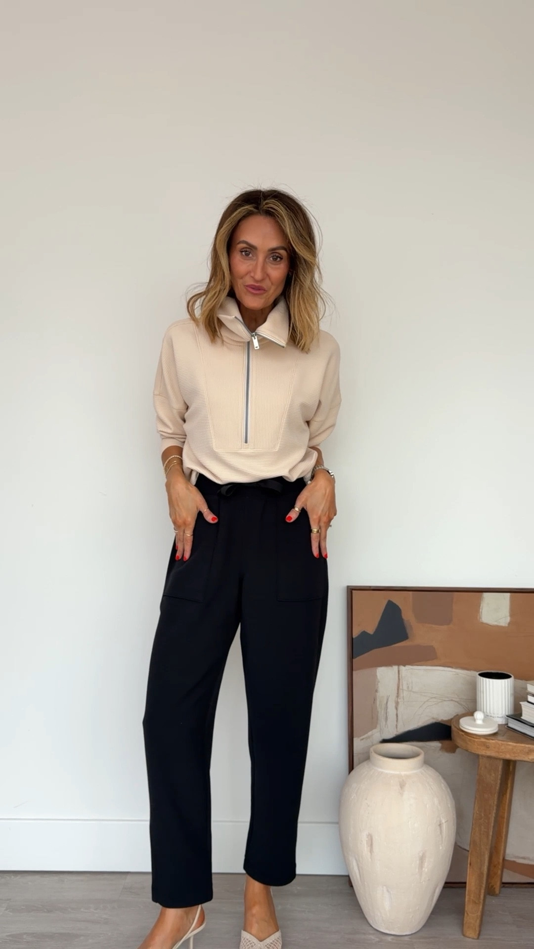 The @Spanx 20% off sitewide sale starts now! Wearing an XS in the top and bottom. These barrel pants are so sleek and polished without sacrificing comfort.

#LTKSpringSale #LTKSeasonal #LTKOver40