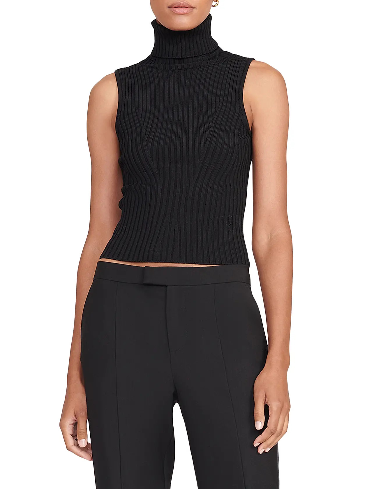 Callum Rib-Knit Sleeveless Turtleneck Top | Saks Fifth Avenue