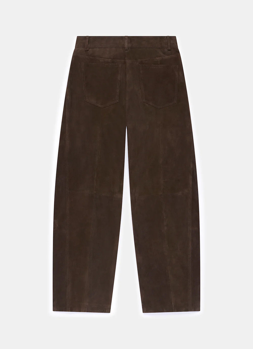 Brown Suede Barrel Leg Trousers | Mint Velvet