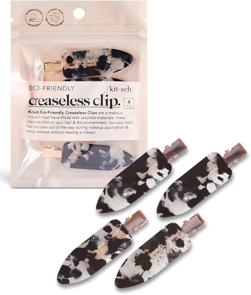 Kitsch Creaseless Hair Clips - No Bend Hair Clip for Women | Recycled Acrylic Makeup Clips, Hairs... | Amazon (US)
