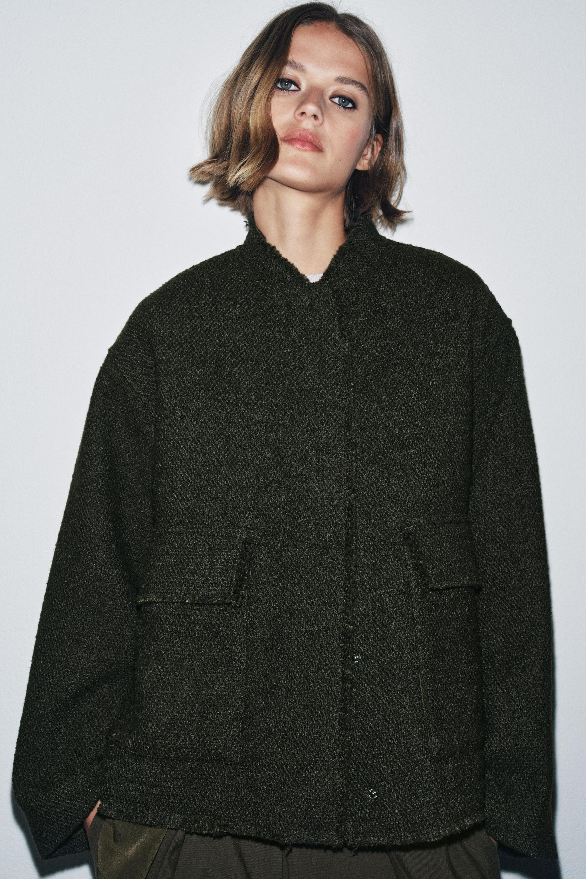 ZW COLLECTION WOOL BLEND TEXTURED JACKET | Zara Canada