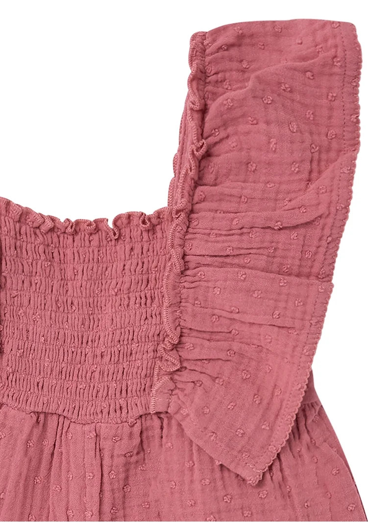 Modern Moments by Gerber Toddler Girl Flutter Romper with Smocking, Sizes 12 Months - 5T | Walmart (US)