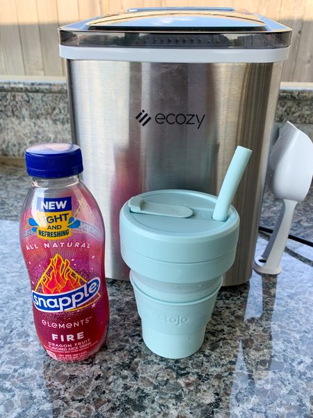 Stojo collapsible cup with straw is perfect for spring. Take your cup everywhere with you. I love mine to enjoy outside on my back patio. We have a new ice maker for our patio. #Stojo #CollapsibleCups #IceMaker #drinks #PatioVibes

#LTKhome