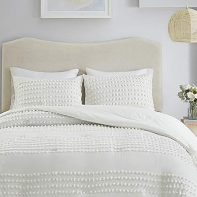 Comfort Spaces Phillips Comforter Reversible 100% Cotton Face Jacquard Tufted Chenille Dots Ultra... | Amazon (US)