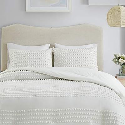 Comfort Spaces Phillips Comforter Reversible 100% Cotton Face Jacquard Tufted Chenille Dots Ultra... | Amazon (US)