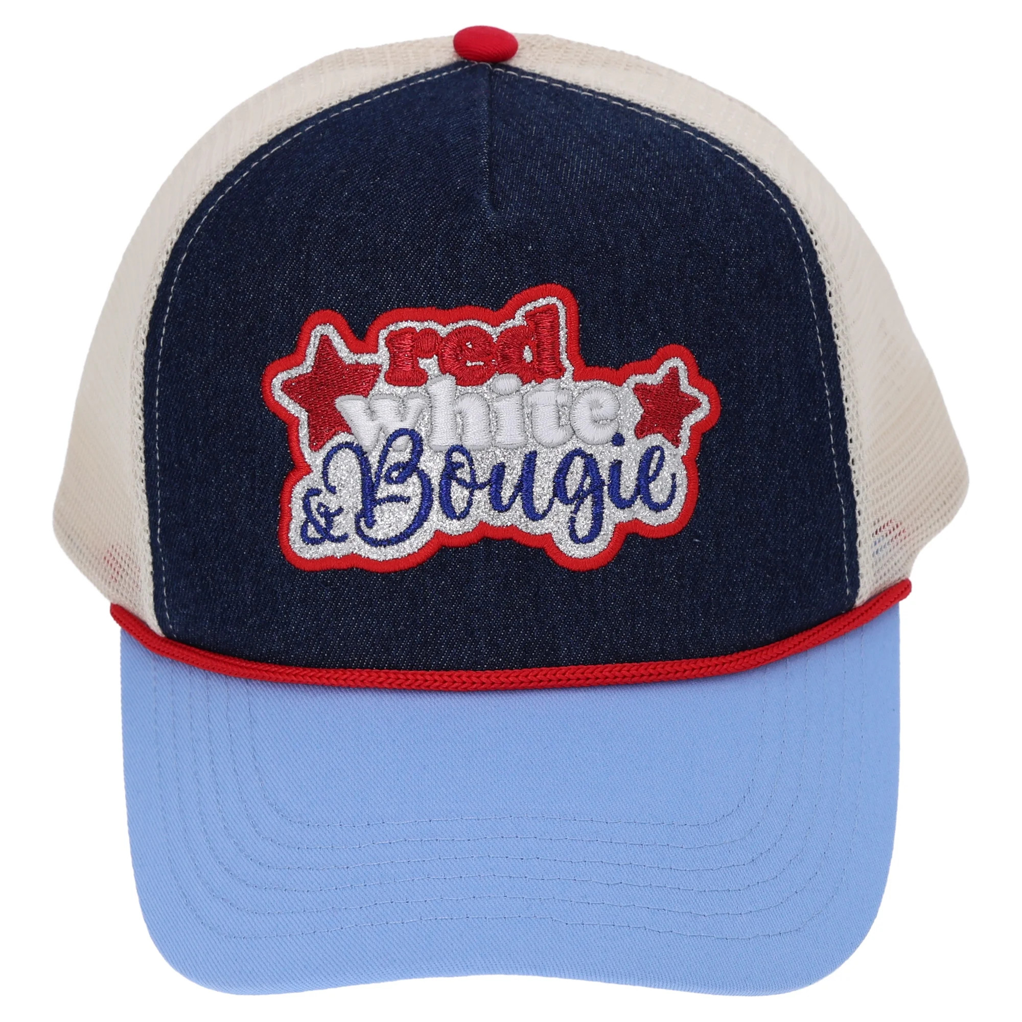 Red White and Bougie Trucker Hat, Red/White/Blue, One Size, Patriotic by Way To Celebrate | Walmart (US)